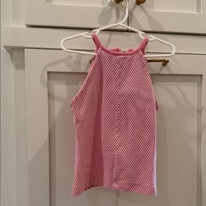 Bisby Pink Striped Kids Tank Top